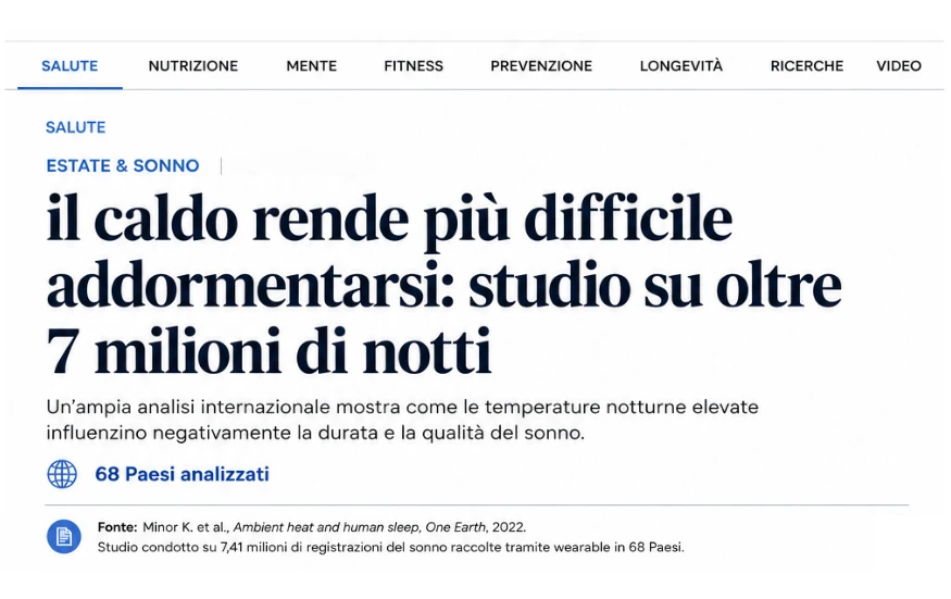Studio internazionale: il caldo rende più difficile addormentarsi